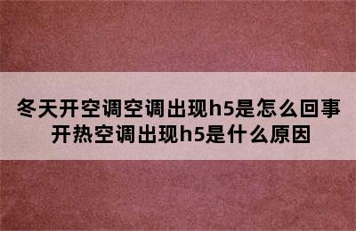 冬天开空调空调出现h5是怎么回事 开热空调出现h5是什么原因